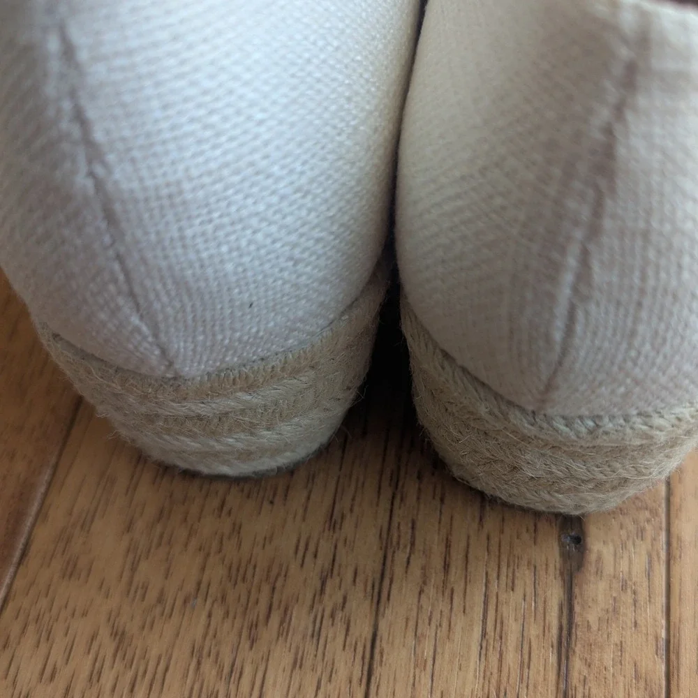 LifeStride Espadrille Wedge Beige Fabric Velocity 2.0 Womens 8.5M Comfort‎ Jute